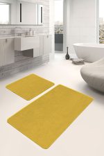 - PaspasTakimi-2li-Set1770-Gorsel-2 - Realhomes  2'li Set Düz Renk Hardal 2'li Banyo & Mutfak Paspas Takımı Realhomes