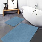 2'li Set Gri Zeminde Geometrik Motifli Klasik Desenli Geometrik Sade & Şık  2'li Banyo & Mutfak Paspas Takımı Realhomes