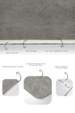 - PaspasTakimi-2li-Set435-Gorsel-3 - Realhomes 2'li Set Düz Renk Gri 2'li Banyo & Mutfak Paspas Takımı Realhomes