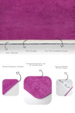 2'li Set Düz Renk Mor 2'li Banyo & Mutfak Paspas Takımı Realhomes