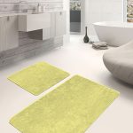 2'li Set Açık Mavi Zeminde Duvar Motifli Çerçeve Desenli Vintage Klasik  2'li Banyo & Mutfak Paspas Takımı Realhomes