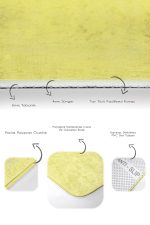 2'li Set Düz Renk Sarı 2'li Banyo & Mutfak Paspas Takımı Realhomes