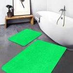 2'li Set Siyah - Beyaz Zeminde Post Motifli Zebra Desenli Klasik Sade & Şık  2'li Banyo & Mutfak Paspas Takımı Realhomes