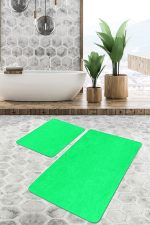 - PaspasTakimi-2li-Set444-Gorsel-5 - Realhomes  2'li Set Düz Renk Açık Yeşil 2'li Banyo & Mutfak Paspas Takımı Realhomes