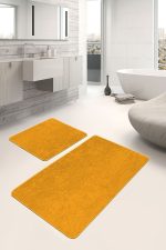 - PaspasTakimi-2li-Set446-Gorsel-2 - Realhomes 2'li Set Düz Renk Turuncu 2'li Banyo & Mutfak Paspas Takımı Realhomes