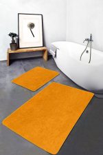 - PaspasTakimi-2li-Set446-Gorsel-5 - Realhomes 2'li Set Düz Renk Turuncu 2'li Banyo & Mutfak Paspas Takımı Realhomes