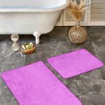 2'li Set Krem - Kahverengi Zeminde Çerçeveli Motifli Dokuma Desenli Avangarde Geometrik  2'li Banyo & Mutfak Paspas Takımı Realhomes