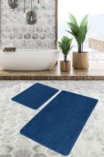 - PaspasTakimi-2li-Set450-Gorsel-1 - Realhomes 2'li Set Düz Renk Koyu Lacivert 2'li Banyo & Mutfak Paspas Takımı Realhomes