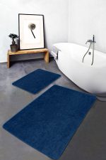 - PaspasTakimi-2li-Set450-Gorsel-2 - Realhomes 2'li Set Düz Renk Koyu Lacivert 2'li Banyo & Mutfak Paspas Takımı Realhomes