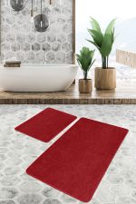 - PaspasTakimi-2li-Set452-Gorsel-4 - Realhomes  2'li Set Düz Renk Bordo 2'li Banyo & Mutfak Paspas Takımı Realhomes