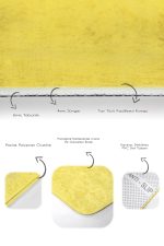 2'li Set Düz Renk Sarı 2'li Banyo & Mutfak Paspas Takımı Realhomes