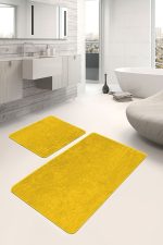 - PaspasTakimi-2li-Set457-Gorsel-5 - Realhomes  2'li Set Düz Renk Koyu Sarı 2'li Banyo & Mutfak Paspas Takımı Realhomes