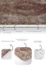 2'li Set Kiremit Zeminde Osmanlı Motifli Eskitme Desenli Avangarde Eskitme Motifli  2'li Banyo & Mutfak Paspas Takımı Realhomes