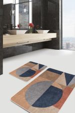 - PaspasTakimi-2li-Set474-Gorsel-1 - Realhomes 2'li Set Pastel Zeminde Modern Motifli Geometrik Desenli Geometrik Sade & Şık 2'li Banyo & Mutfak Paspas Takımı Realhomes