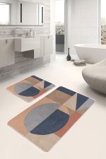 - PaspasTakimi-2li-Set474-Gorsel-4 - Realhomes 2'li Set Pastel Zeminde Modern Motifli Geometrik Desenli Geometrik Sade & Şık 2'li Banyo & Mutfak Paspas Takımı Realhomes