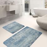 2'li Set Geleneksel Zeminde Kilim Motifli Pers Desenli Eskitme Motifli Sade & Şık  2'li Banyo & Mutfak Paspas Takımı Realhomes