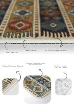 - PaspasTakimi-2li-Set478-Gorsel-3 - Realhomes  2'li Set Renkli Zeminde Kilim Motifli Baklava Desenli Avangarde Vintage  2'li Banyo & Mutfak Paspas Takımı Realhomes