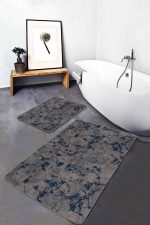 - PaspasTakimi-2li-Set481-Gorsel-2 - Realhomes  2'li Set Füme Zeminde Sanat Motifli Lacivert Boya Desenli Eskitme Motifli Modern  2'li Banyo & Mutfak Paspas Takımı Realhomes