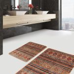 2'li Set Vintage Zeminde Kırkyama Motifli Patchwork Desenli Vintage Etnik Motifler  2'li Banyo & Mutfak Paspas Takımı Realhomes