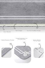 - PaspasTakimi-2li-Set490-Gorsel-3 - Realhomes  2'li Set Gri Zeminde Modern Motifli Çerçeve Desenli Geometrik Sade & Şık  2'li Banyo & Mutfak Paspas Takımı Realhomes