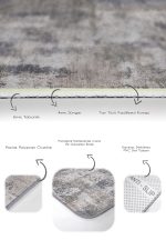 - PaspasTakimi-2li-Set494-Gorsel-3 - Realhomes  2'li Set Gri Zeminde Eskitme Motifli Duvar Desenli Vintage Eskitme Motifli  2'li Banyo & Mutfak Paspas Takımı Realhomes