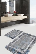 - PaspasTakimi-2li-Set500-Gorsel-4 - Realhomes  2'li Set Renkli Zeminde Çerçeve Motifli Eskitme Desenli Eskitme Motifli Klasik  2'li Banyo & Mutfak Paspas Takımı Realhomes