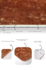 - PaspasTakimi-2li-Set506-Gorsel-3 - Realhomes 2'li Set Kiremit Zeminde Altın Motifli Kuru Çiçek Desenli Floral Klasik 2'li Banyo & Mutfak Paspas Takımı Realhomes