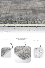 2'li Set Renkli Zeminde Modern Motifli Geometrik Desenli Eskitme Motifli Klasik  2'li Banyo & Mutfak Paspas Takımı Realhomes