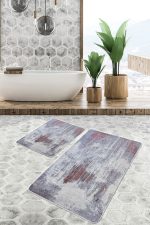 - PaspasTakimi-2li-Set511-Gorsel-5 - Realhomes  2'li Set Renkli Zeminde Halı Motifli Modern Desenli Eskitme Motifli Klasik  2'li Banyo & Mutfak Paspas Takımı Realhomes