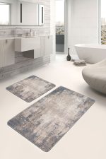 - PaspasTakimi-2li-Set514-Gorsel - Realhomes  2'li Set Renkli Zeminde Halı Motifli Modern Desenli Eskitme Motifli Vintage  2'li Banyo & Mutfak Paspas Takımı Realhomes