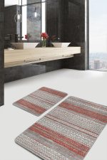 - PaspasTakimi-2li-Set519-Gorsel-2 - Realhomes  2'li Set Renkli Zeminde Kilim Motifli Baklava Desenli Etnik Motifler Vintage  2'li Banyo & Mutfak Paspas Takımı Realhomes