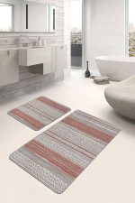 - PaspasTakimi-2li-Set519-Gorsel-5 - Realhomes  2'li Set Renkli Zeminde Kilim Motifli Baklava Desenli Etnik Motifler Vintage  2'li Banyo & Mutfak Paspas Takımı Realhomes