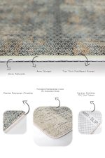 2'li Set Krem Zeminde Eskitme Motifli Geometrik Desenli Eskitme Motifli Vintage  2'li Banyo & Mutfak Paspas Takımı Realhomes