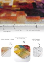 2'li Set Boyama Zeminde Fırça Darbeleri Motifli Boya Desenli Modern Klasik Salon & Oturma Odası  2'li Banyo & Mutfak Paspas Takımı Realhomes