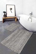 - PaspasTakimi-2li-Set530-Gorsel-1 - Realhomes  2'li Set Bej Zeminde Üçgen Örgü Motifli Hasır Desenli Vintage Eskitme Motifli  2'li Banyo & Mutfak Paspas Takımı Realhomes