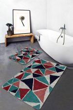 - PaspasTakimi-2li-Set546-Gorsel-1 - Realhomes 2'li Set Gri Zeminde Üçgen Motifli Geometrik Desenli Geometrik Sade & Şık 2'li Banyo & Mutfak Paspas Takımı Realhomes