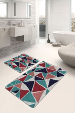 - PaspasTakimi-2li-Set546-Gorsel-5 - Realhomes 2'li Set Gri Zeminde Üçgen Motifli Geometrik Desenli Geometrik Sade & Şık 2'li Banyo & Mutfak Paspas Takımı Realhomes