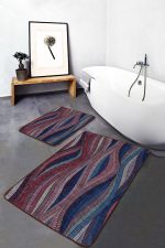 - PaspasTakimi-2li-Set550-Gorsel - Realhomes  2'li Set Kanvas Zeminde Geometrik Motifli Modern Sanat Desenli Sade & Şık Modern  2'li Banyo & Mutfak Paspas Takımı Realhomes