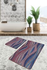 - PaspasTakimi-2li-Set550-Gorsel-5 - Realhomes  2'li Set Kanvas Zeminde Geometrik Motifli Modern Sanat Desenli Sade & Şık Modern  2'li Banyo & Mutfak Paspas Takımı Realhomes