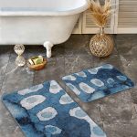 2'li Set Sarı Zeminde Çerçeve Motifli Baklava Desenli Geometrik Sade & Şık  2'li Banyo & Mutfak Paspas Takımı Realhomes