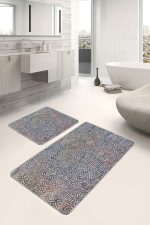 - PaspasTakimi-2li-Set554-Gorsel-1 - Realhomes  2'li Set Gri Zeminde Eskitme Motifli Geometrik Desenli Eskitme Motifli Geometrik  2'li Banyo & Mutfak Paspas Takımı Realhomes