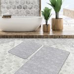 2'li Set Bej Zeminde Dokuma Halı Motifli Eskitme Desenli Eskitme Motifli Vintage  2'li Banyo & Mutfak Paspas Takımı Realhomes
