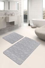 - PaspasTakimi-2li-Set562-Gorsel-5 - Realhomes 2'li Set Gri Zeminde Etnik Motifli Geleneksel Desenli Geometrik Klasik 2'li Banyo & Mutfak Paspas Takımı Realhomes