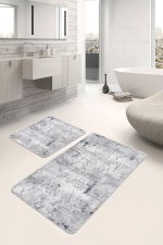 - PaspasTakimi-2li-Set565-Gorsel - Realhomes  2'li Set Gri Zeminde Eskitme Motifli Geometrik Desenli Eskitme Motifli Geometrik  2'li Banyo & Mutfak Paspas Takımı Realhomes