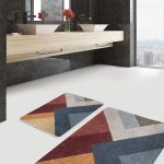 2'li Set Füme Zeminde Çerçeveli Motifli Örgü Desenli Geometrik Sade & Şık  2'li Banyo & Mutfak Paspas Takımı Realhomes
