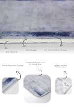 - PaspasTakimi-2li-Set568-Gorsel-3 - Realhomes  2'li Set Gri - Mavi Zeminde Çerçeveli Motifli Eskitme Desenli Sade & Şık Eskitme Motifli  2'li Banyo & Mutfak Paspas Takımı Realhomes