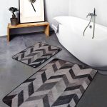2'li Set Turuncu - Krem Zeminde Abstract Motifli Tablo Desenli Bohem Modern  2'li Banyo & Mutfak Paspas Takımı Realhomes