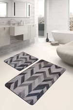 - PaspasTakimi-2li-Set570-Gorsel-4 - Realhomes  2'li Set Krem - Kahverengi Zeminde Patchwork Motifli Kürk Desenli Sade & Şık Klasik  2'li Banyo & Mutfak Paspas Takımı Realhomes