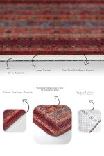 2'li Set Kırmızı Zeminde Geleneksel Motifli Etnik Desenli Etnik Motifler Vintage  2'li Banyo & Mutfak Paspas Takımı Realhomes