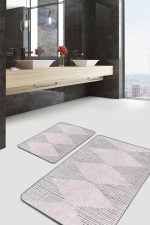 - PaspasTakimi-2li-Set575-Gorsel-1 - Realhomes 2'li Set Krem Zeminde Geometrik Motifli Tribal Desenli Geometrik Klasik 2'li Banyo & Mutfak Paspas Takımı Realhomes